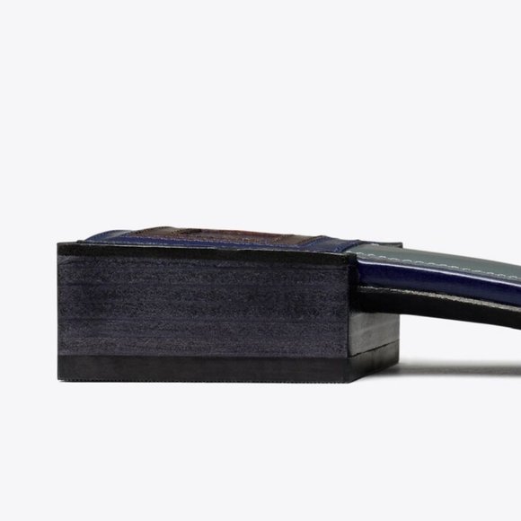 Tory Burch $348 Marquetry Slide Sandals Blue Red Brown 6 6.5 10 - Picture 11 of 12